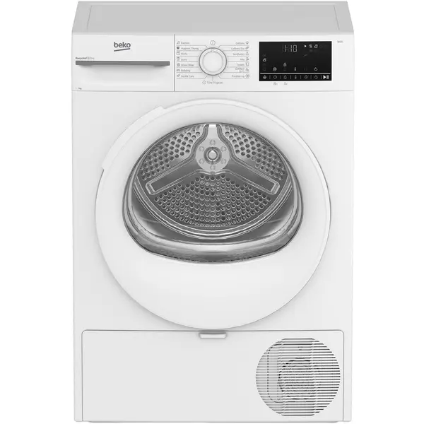 Beko Uscator de rufe Beko BM3T4723WWEU, Pompa de caldura, 7 kg, 15 programe, Clasa D,Motor ProSmart Inverter, EcoSense, Aquawave, Hygienic Drying, Alb