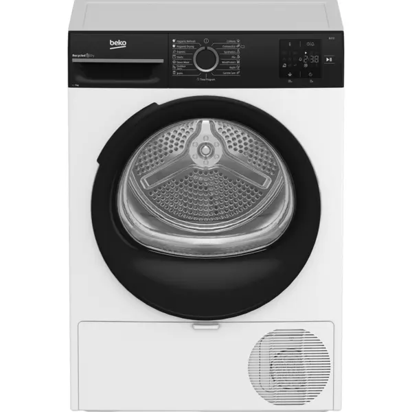 Beko Uscator de rufe cu pompa de caldura Beko BM3T37249WBB, Independent, Incarcare frontala, Capacitate de uscare 7 kg, 59.8 cm, clasa C, Alb