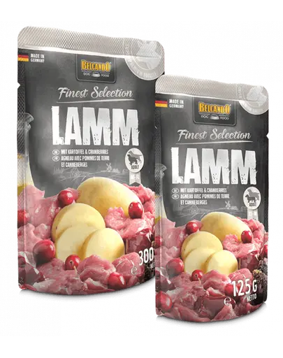BELCANDO Finest Selection hrana umeda caini adulti, cu miel si merisoare 300 g