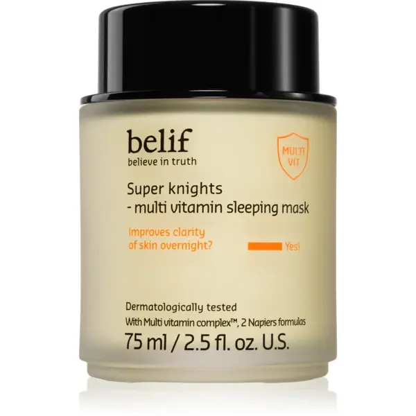 belif Super Knights Multi Vitamin Mask masca de noapte intensa pentru regenerarea rapida a pielii uscate si deshidratate pentru toate tipurile de ten 75 ml