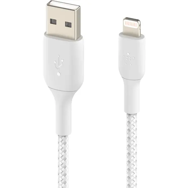 Belkin Belkin BOOST CHARGE USB-A to Lightning Cable, Braided - 1M - White