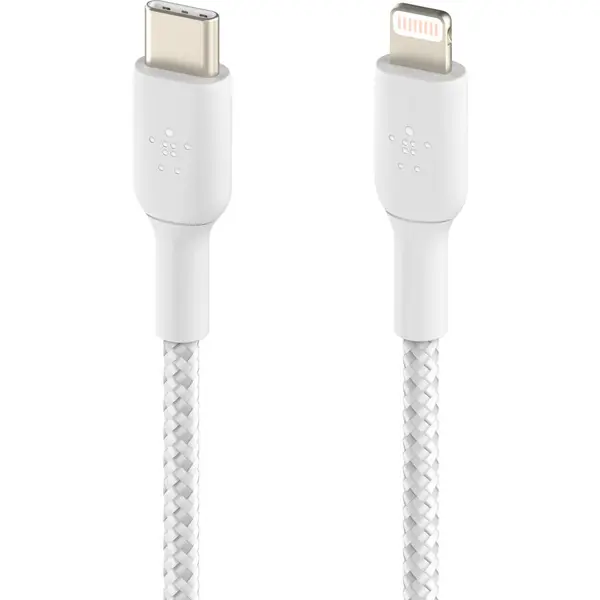 Belkin Belkin BOOST CHARGE USB-C to Lightning Cable, Braided - 1M - White