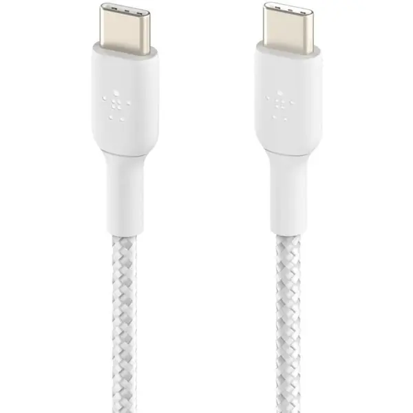 Belkin Cablu de date Belkin Boost Charge Braided, USB-C/USB-C, 1 m, Alb