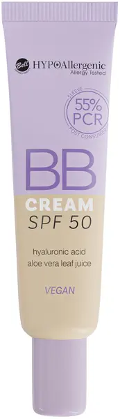 Bell HYPOAllergenic BB Cremă cu acid hialuronic, SPF50, 002, 30 g