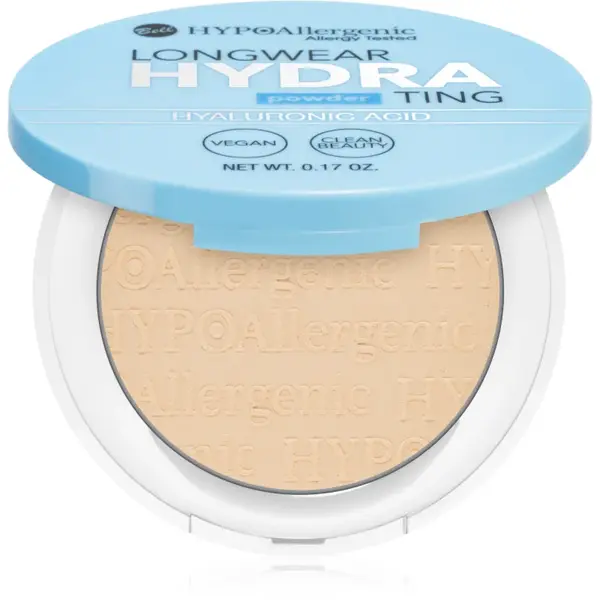 Bell Hypoallergenic Hydrating pudra compacta cu acid hialuronic culoare 01 Nude 5 g