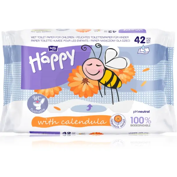 BELLA Baby Happy Calendula hârtie igienică umedă cu gălbenele pentru copii 42 buc