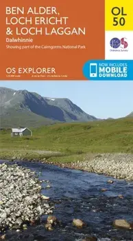 Ben Alder, Loch Ericht & Loch Laggan, Dalwhinnie, Sheet Map/***