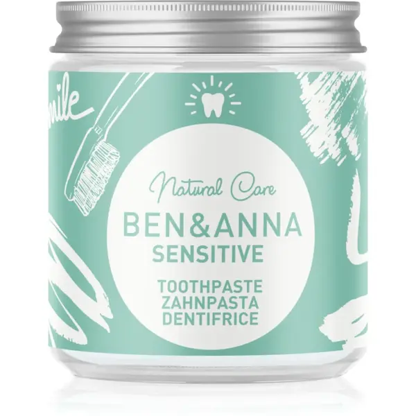 BEN&ANNA Natural Toothpaste Sensitive pastă de dinți în borcan de sticlă pentru dinti sensibili 100 ml