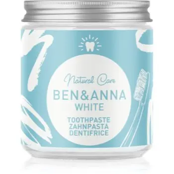 BEN&ANNA Natural Toothpaste White pastă de dinți în borcan de sticlă cu efect de albire