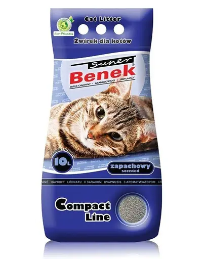 Benek Super Compact Fragrance Asternut bentonita pentru litiera, cu efect de calmare 10 l x 2 (20 l)