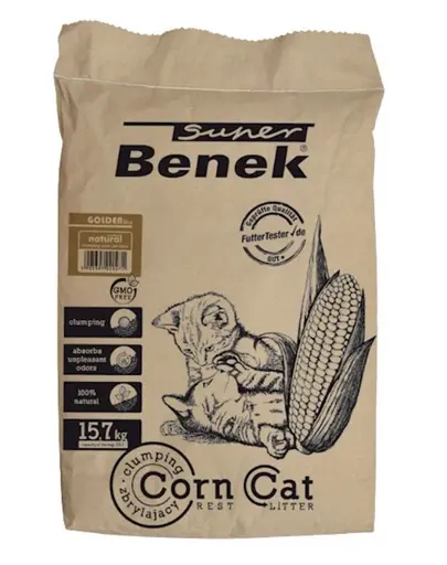 BENEK Super Corn Cat Golden Asternut din porumb pentru litiera 25 l