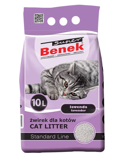 BENEK Super Standard lavanda 10 l x 2 (20 l) nisip pentru litiera pisici