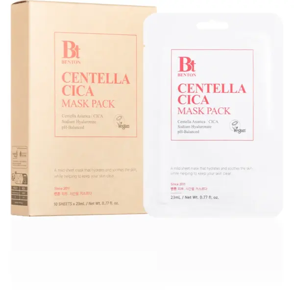 Benton Goodbye Redness Centella mască textilă calmantă pentru ten acneic 10 buc