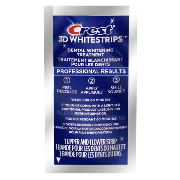 Benzi Albirea Dintilor, Crest, 3D White, Professional Results, 10% Concentratie, Tratament 1 zi, 30 min, Nivel Albire 12, 1x plic