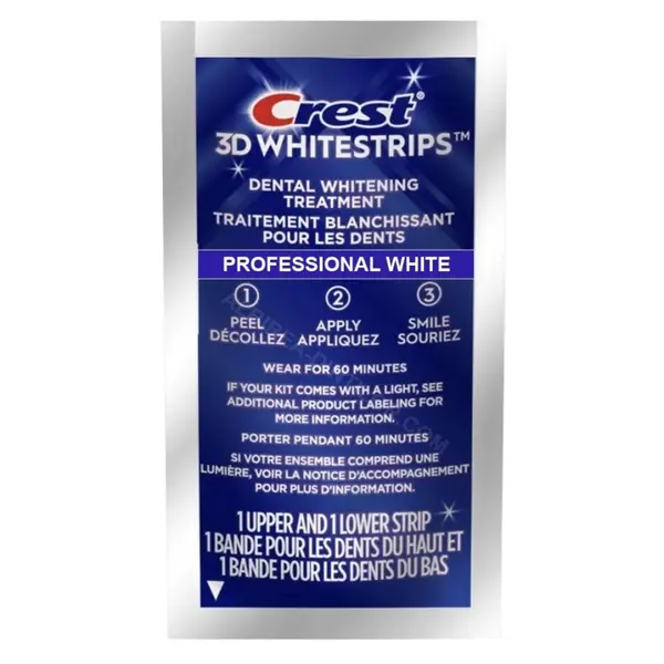 Benzi Albirea Dintilor, Crest, 3D White, Professional White, 10% Concentratie, Tratament 1 zi, 45 min, Nivel Albire 20, 1x plic