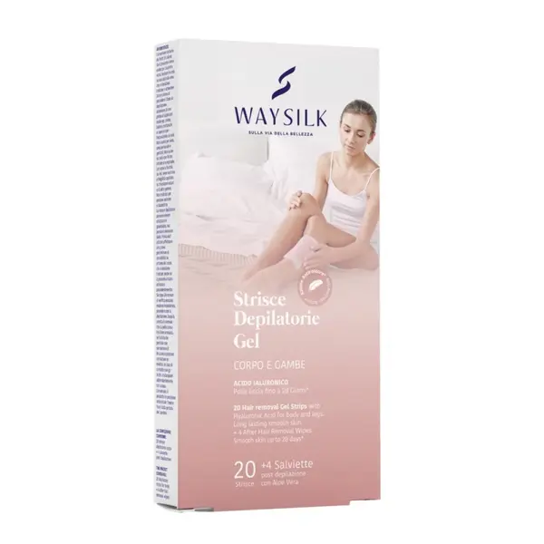 Benzi Depilatoare pentru Corp si Picioare, Waysilk, 20 Bucati si Servetele dupa Epilat, 4 Bucati