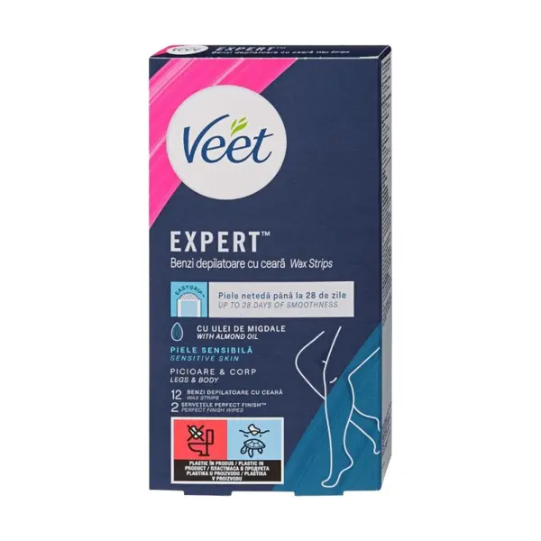 Benzi pentru Piele Sensibila Veet x 12 Bucati
