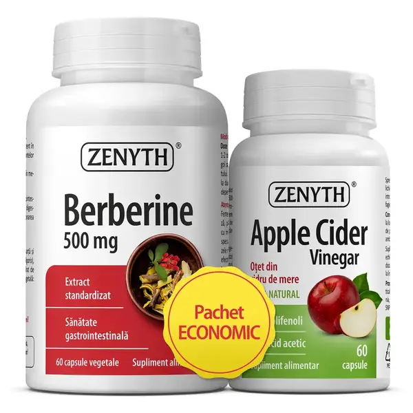 Berberina 500mg 60 capsule + Apple cider vinegar 60 capsule