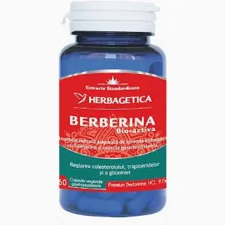 Berberina bio-activa, 60 capsule, Herbagetica