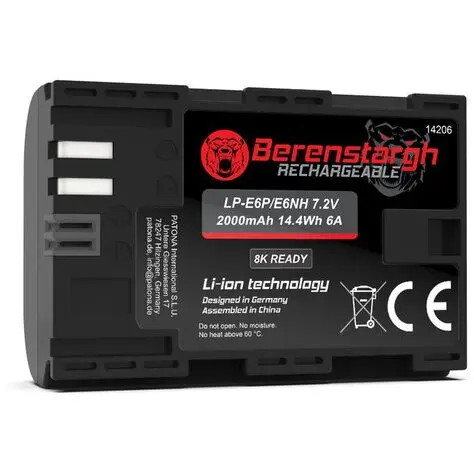 Berenstargh Baterie Reincarcabila Berenstargh LP-E6P pentru Canon R5 Mark II R6 Mark II R7 R6 R5