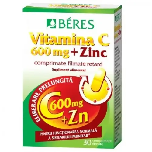 Beres Vitamina C 600mg + Zn, 30 comprimate Zephyr Labs