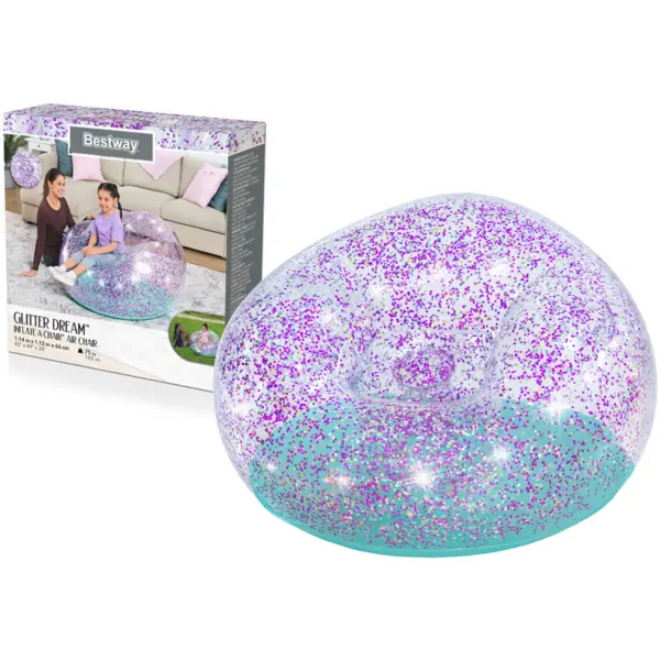 Bestway Fotoliu gonflabil Bestway Glitter Dream, 114 x 112 x 66cm