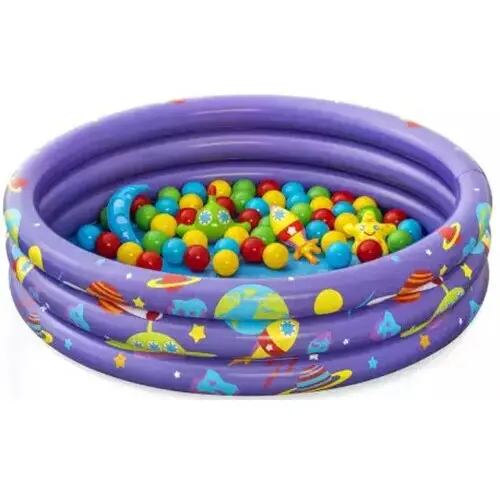Bestway Piscina gonflabila Bestway, Intergalactic Surprise Ball Pit, 1.02m x H25cm, 3 inele gonflabile, Mov cu motive intergalactice