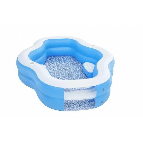 Bestway Piscina gonflabila de familie cu fereastra, BESTWAY, 270x198x51cm, 2 suporturi pahare, 2 scaune gonflabile