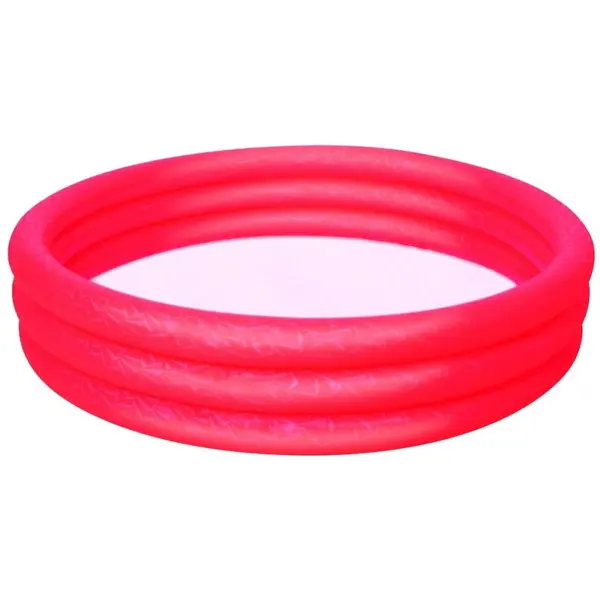 Bestway Piscina gonflabila PVC Bestway, 183 x 33 cm, 3 inele, Rosu, Volum 480 l
