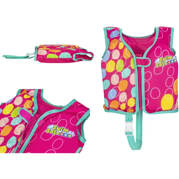 Bestway Vesta gonflabila pentru piscina Bestway 32176, Aquastar Swim Safe, 11-19 kg, 51 cm, Roz