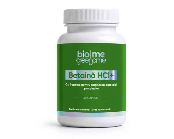 Betaină HCl 440mg+, 30 capsule - Default Title