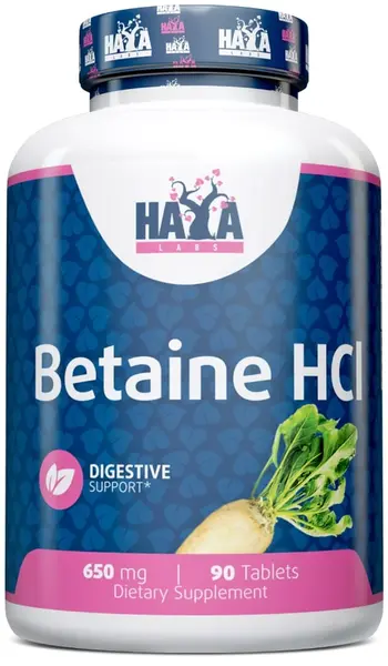 Betaine HCL, 650 mg, 90 tablete, Haya Labs
