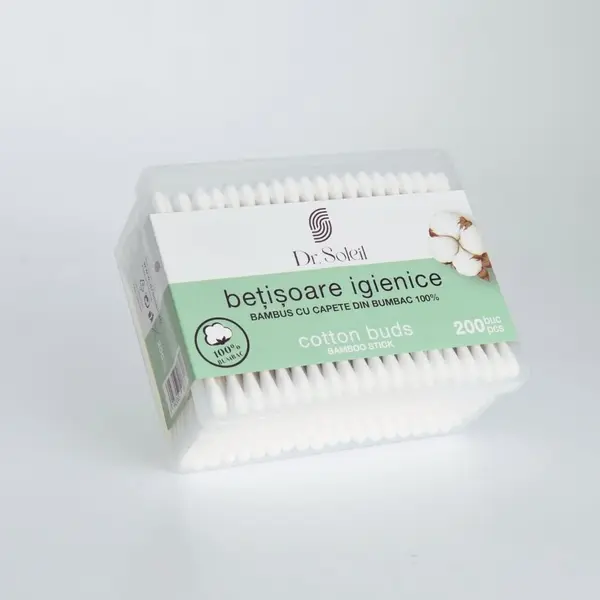 Betisoare igienice din bambus 200 bucati Dr Soleil