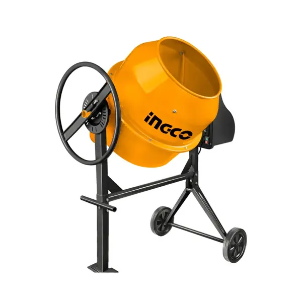 Betoniera INGCO-1E, 180 litri, 800 W, 28 RPM, coroana din fonta