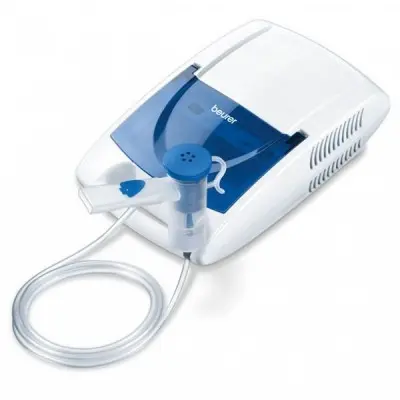 BEURER Aparat aerosoli Beurer IH 21 Presiunea de lucru cca. 1,2 bar, Filtru de schimb, Rezervor medicamente, Alb-Albastru