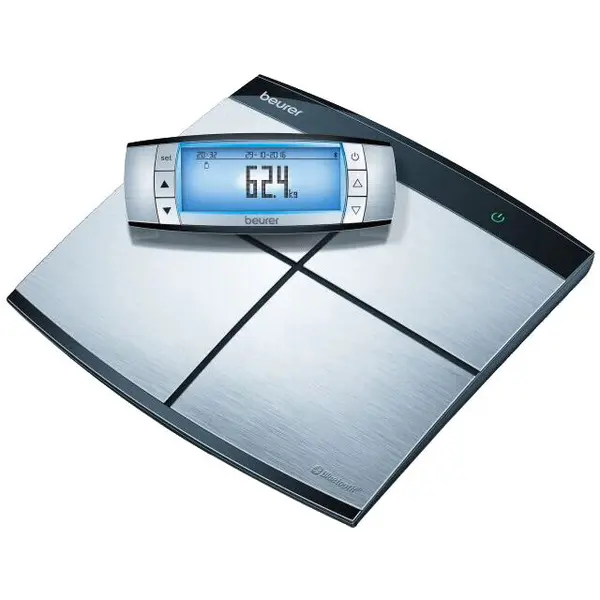 BEURER Cantar corporal Beurer BF105, 180Kg, 100g, App, Usb, Display detasabil, Argintiu