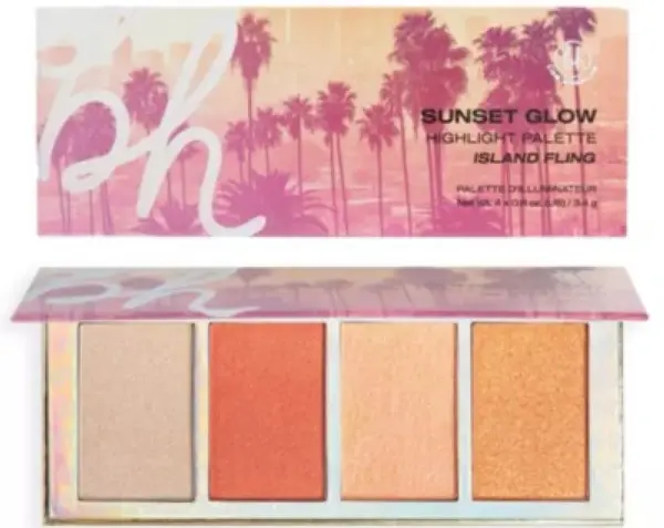 BH Cosmetics Paletă de evidențiator Los Angeles Sunset Glow, 4 culori