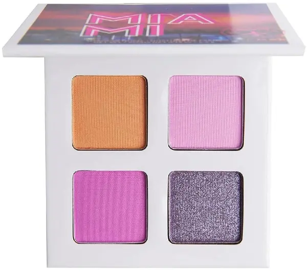 BH Cosmetics Paletă de farduri de pleoape Miami Quad, 4 culori