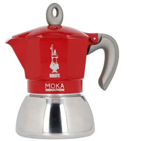 Bialetti Espressor aragaz New Moka, Bialetti, Aluminiu, 150 ml, Rosu