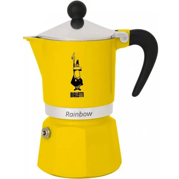 Bialetti Espressor mokka, Bialetti, Aluminiu, 6 cesti, 300 ml, Galben/Argintiu