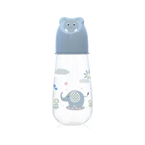 Biberon Animals Lorelli, 125 ml, capac decorat, 0 luni+, Moonlight Blue