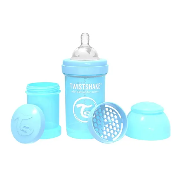 Biberon anti-colici Twistshake Anti-Colic Pastel - Albastru, 260 ml