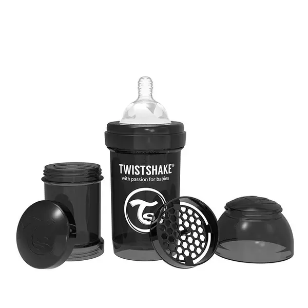 Biberon anti-colici Twistshake Anti-Colic Pastel - Negru, 330 ml
