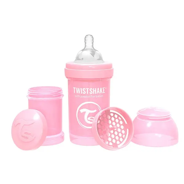 Biberon anti-colici Twistshake Anti-Colic Pastel - Roz, 330 ml