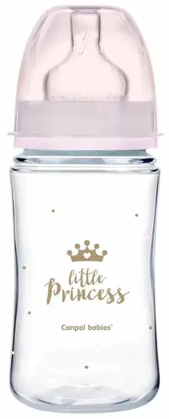 Biberon anticolici Canpol Easy Start - Royal Baby, roz, 240 ml