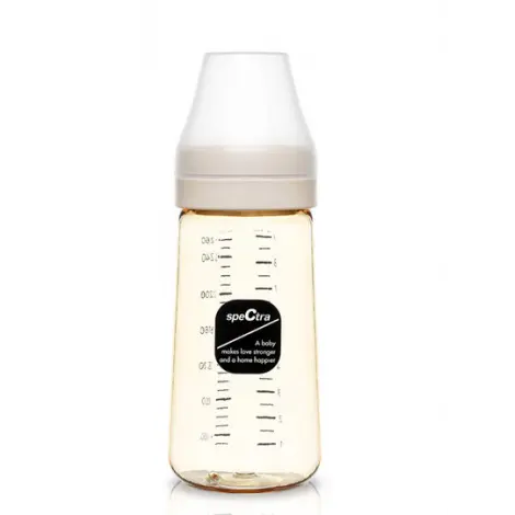 Biberon anticolici premium cu tetina s, galben (260 ml)