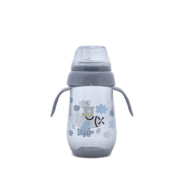 Biberon anticurgere cu toarte si gat larg, 6 luni+, 250 ml, My Friend, Cameo Blue