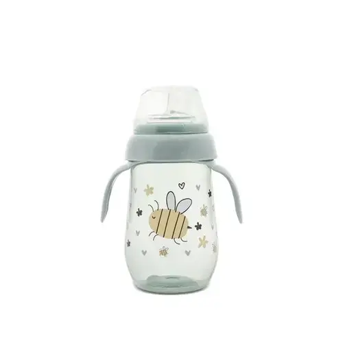 Biberon anticurgere cu toarte si gat larg Lorelli My Friend Iceberg Green, 6 luni+, 250 ml