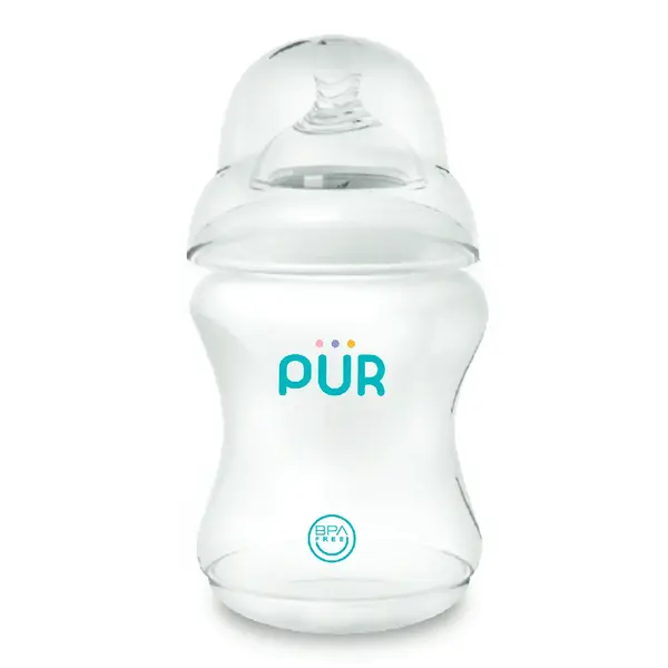 Biberon Comfort cu gura larga, 250ml, PUR