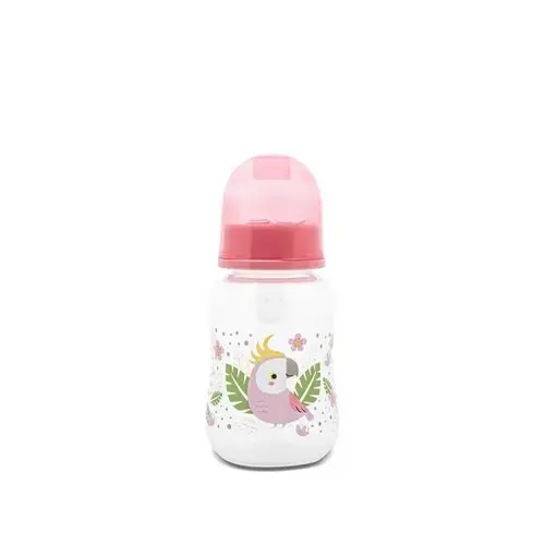 Biberon cu capac Lorelli Shell Pink, 0 luni+, 125 ml